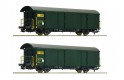 67182 Roco Set of 2 postal freight cars of Swisspost with tail light (3-rail AC)